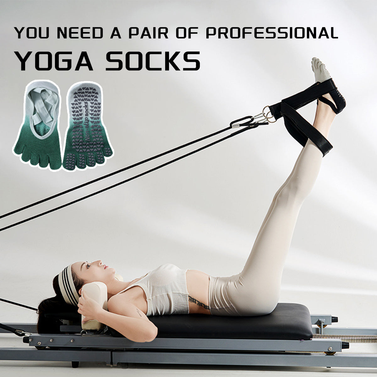 Yoga Socks For Women With Grips Grippy Men Non-slip Full Toe Sticky Grip