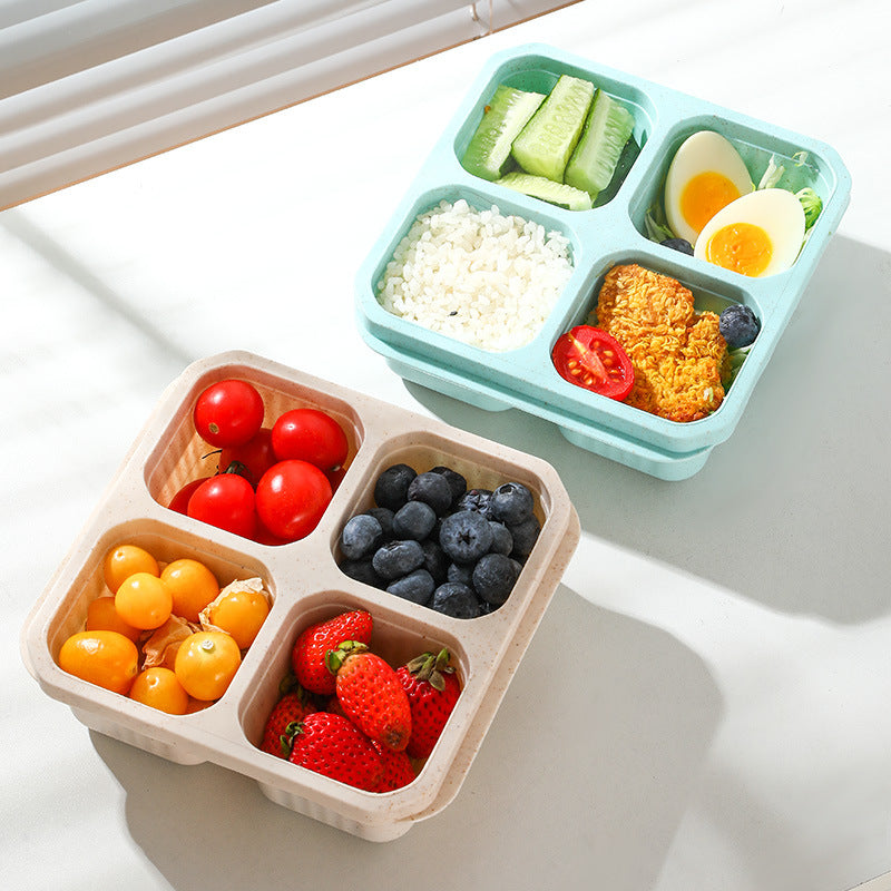 1PC Snack Containers, Divided Bento Lunch Box With Transparent Lids, Reusable