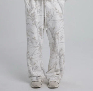 Autumn Winter Two Piece Sets Women Camouflage Hoodie Maple Leaf Print