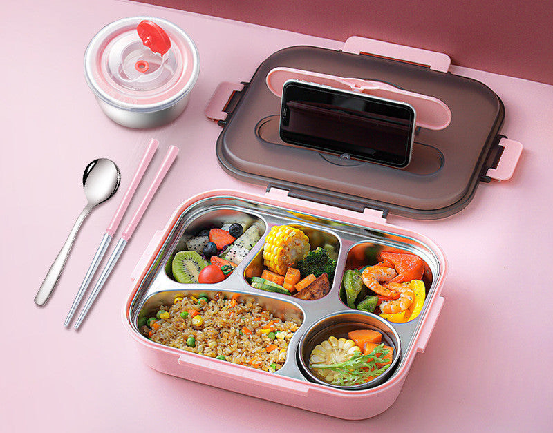 304 Stainless Steel Lunch Box, Fresh-keeping Box With Soup Cup, Insulated