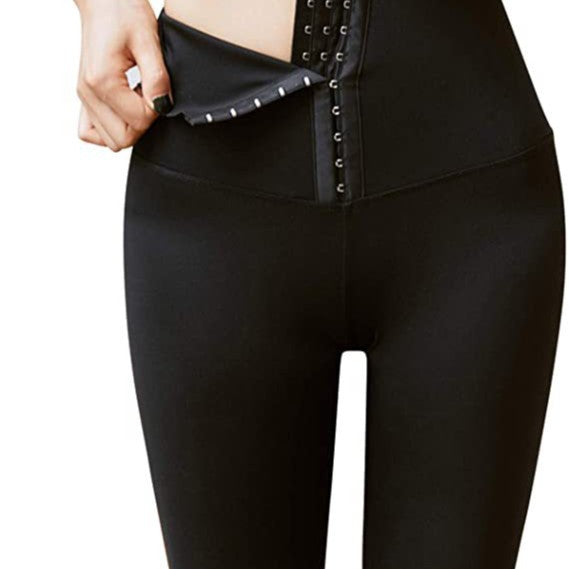 Buckle Sweat Sauna Shorts Trainer Lower Body Shaping High Waist Tight Pants
