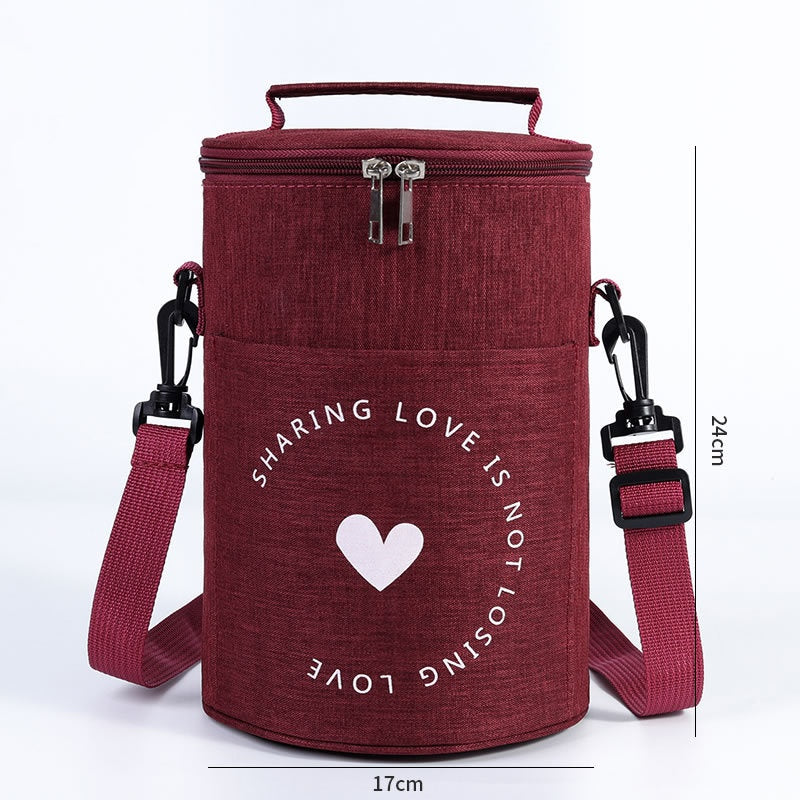 Round Insulated Lunch Box Bag Thick Aluminum Foil