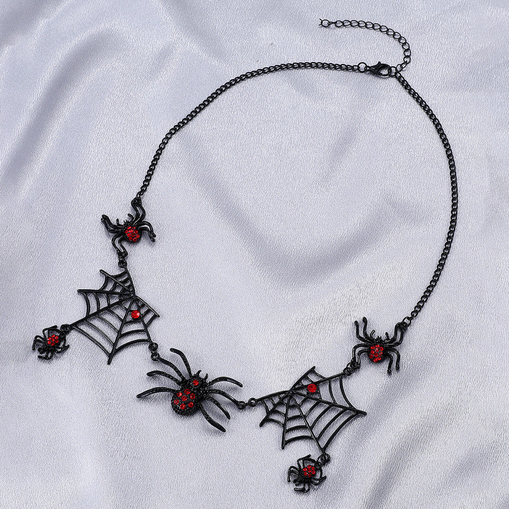 Halloween Spider And Web Necklace Personality Clavicle Fashion Jewelry