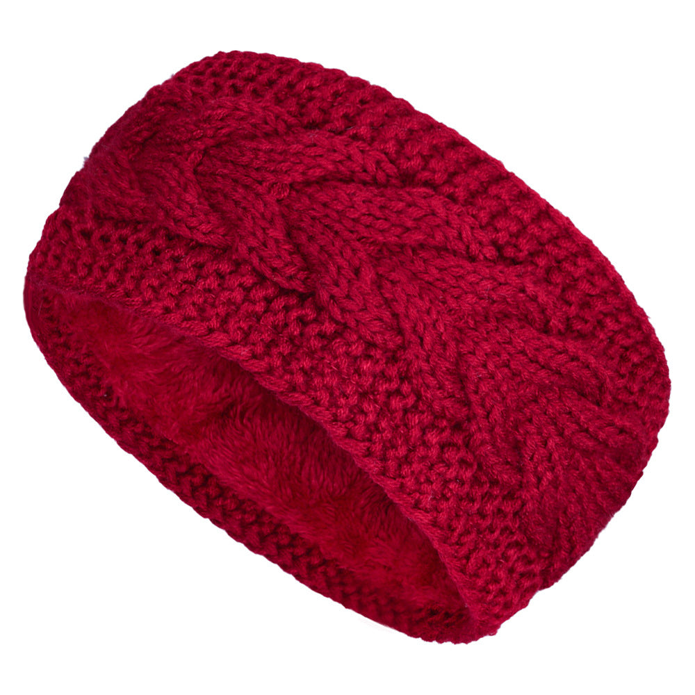 Fleece-lined Twist Knitted Sports Headband