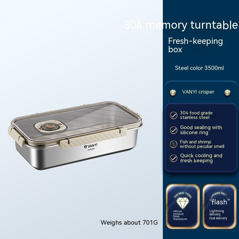 Stainless Steel Crisper Sealed Date Food Grade Lunch Box Refrigerator Frozen