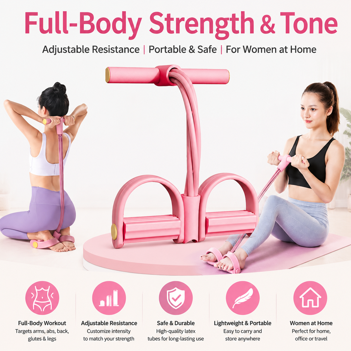 6-Tube Pedal Puller Resistance Rope, Foot Band, Yoga Elastic Exercise Bands
