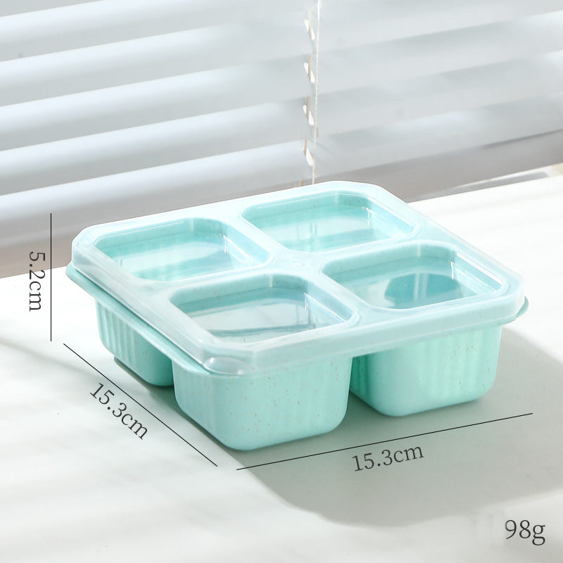 1PC Snack Containers, Divided Bento Lunch Box With Transparent Lids, Reusable