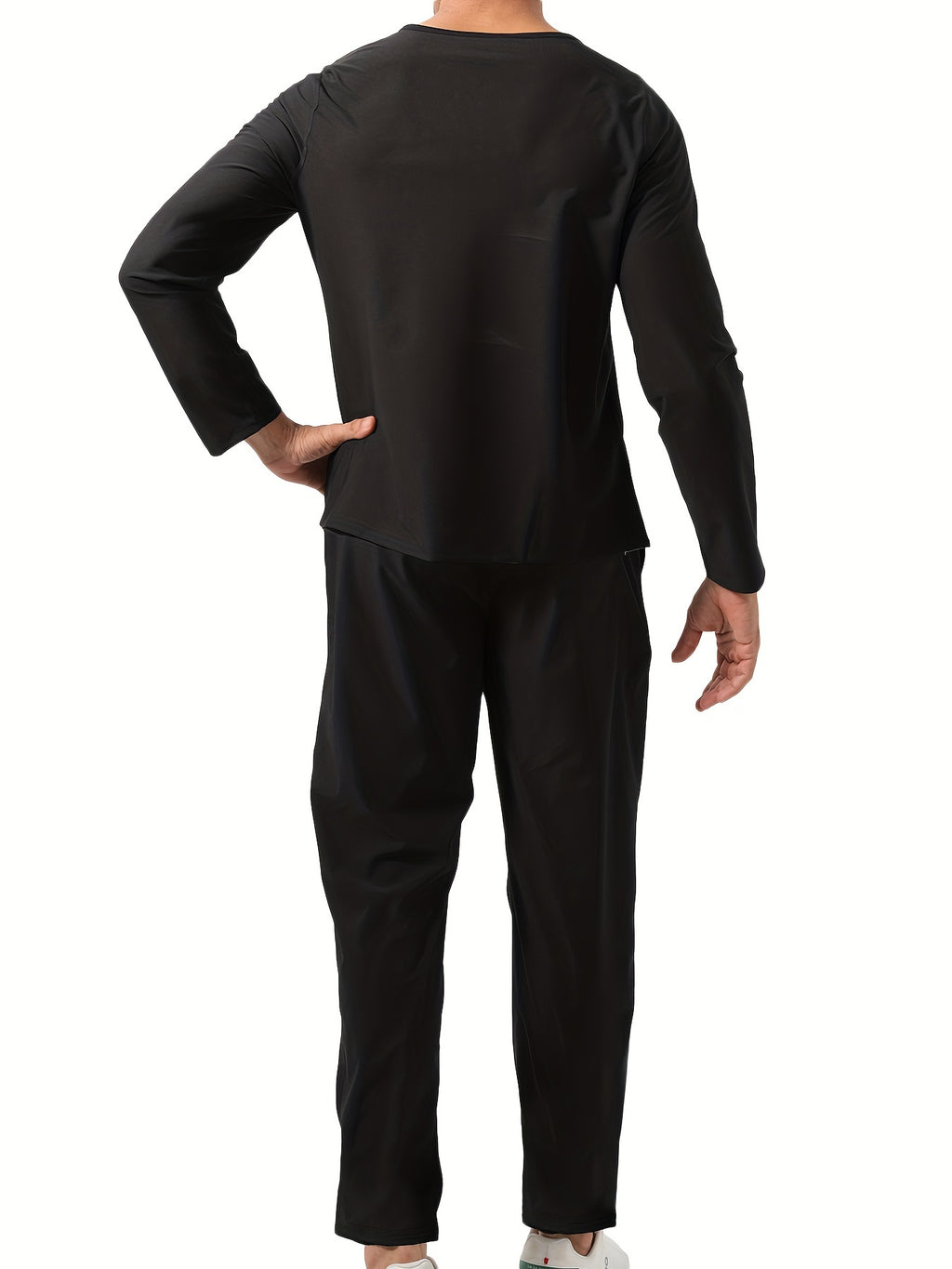 Sauna Suit With Trousers For Men Long Sleeve Heat Trapping Sweat Joggers Body