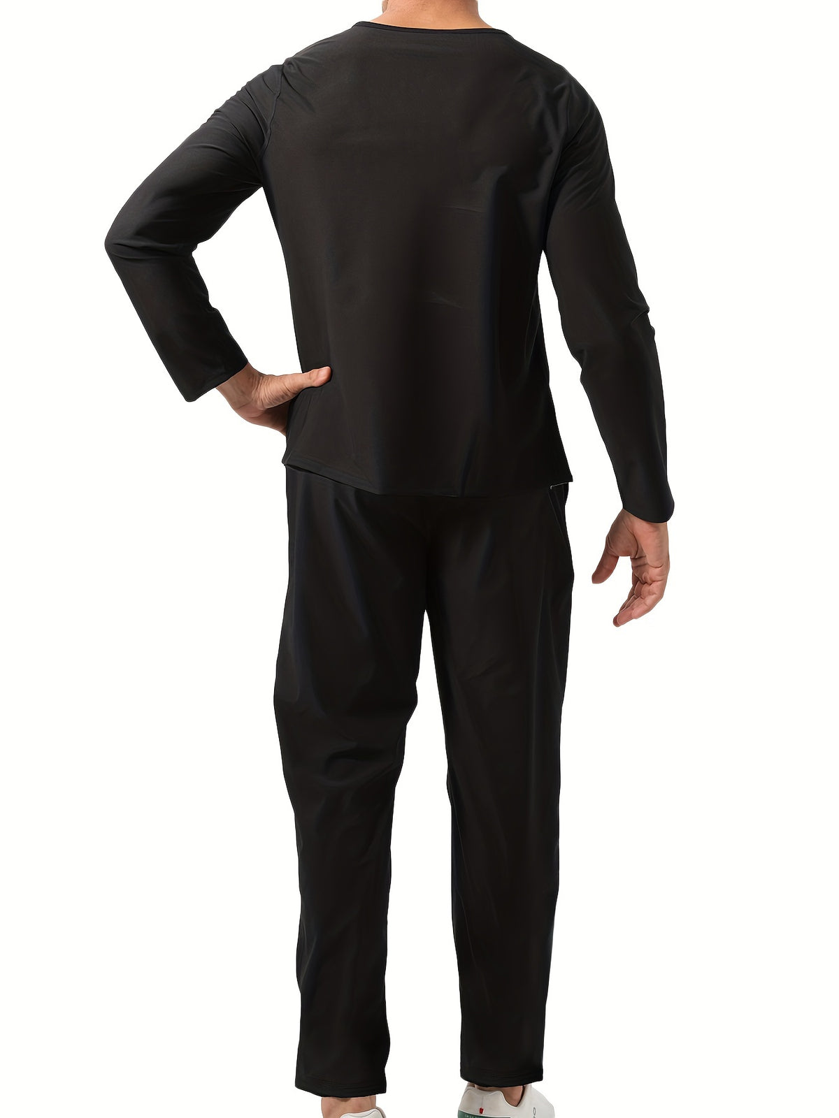 Sauna Suit With Trousers For Men Long Sleeve Heat Trapping Sweat Joggers Body