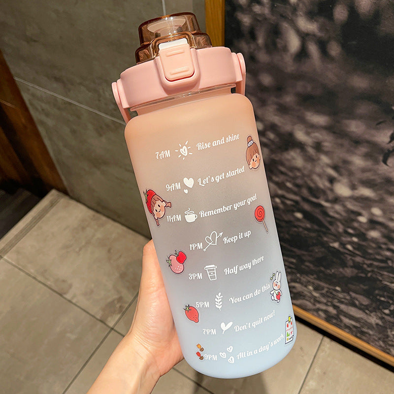 Big Water Bottle Summer Portable Cup 2 Liters Capacity Plastic