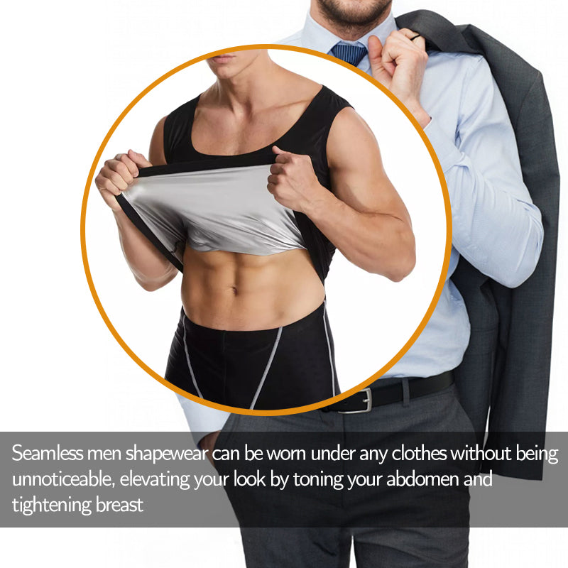 Fitness Corset Men's Shapewear Heat Trapping Shirt Sweat Body Shaper Vest