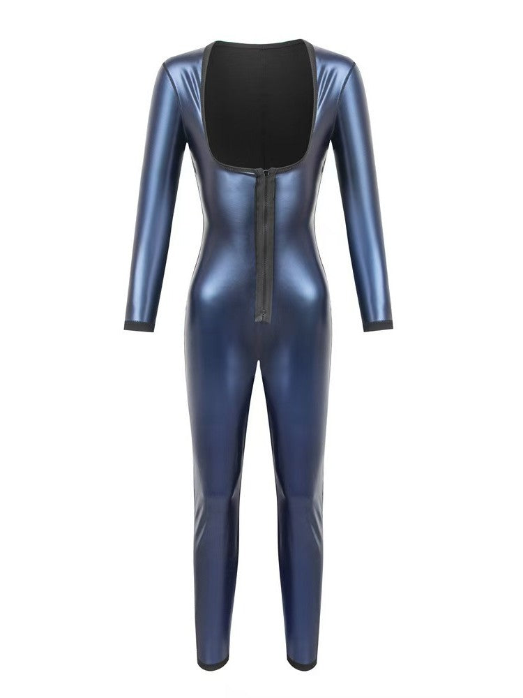 Plus Size Women Sauna Suit Slimming Full Body Compression Workout Jumpsuit Long