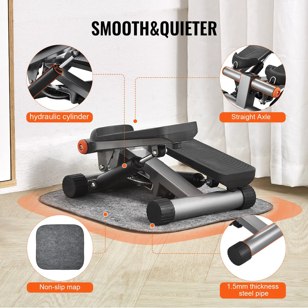 Stair Stepper For Exercise At Home Hydraulic Mini With Resistance Band