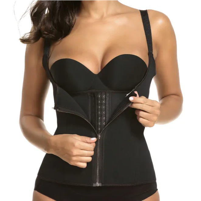 Zippered Waist Trainer Corset Tummy Control Body Shaper Cincher Back Support