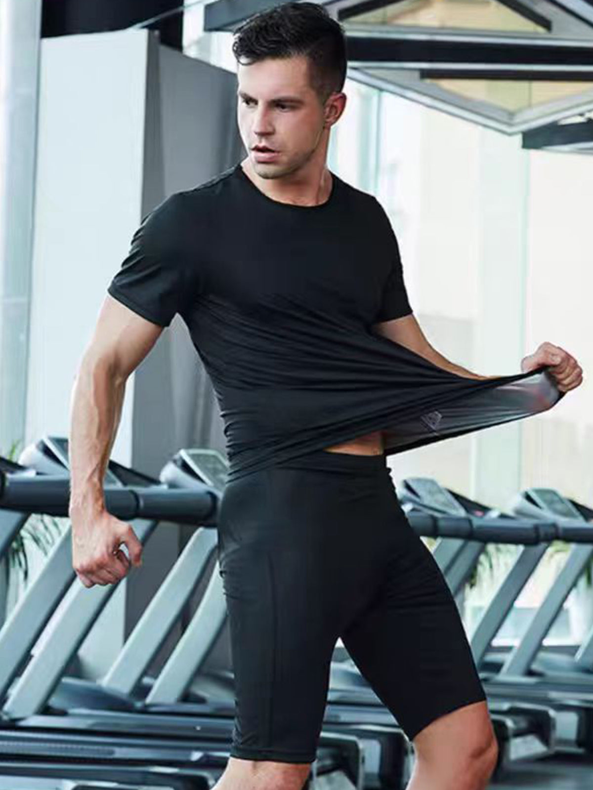 Sauna Shirt For Men Heat Trapping Sweat T-shirt Suit Compression Workout Gym