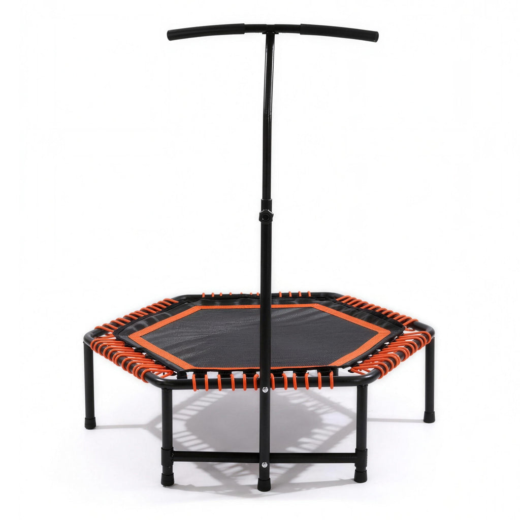 48 Mini Rebounder For Adults With Adjustable Handle Bar, Bungee Ropes, Stable