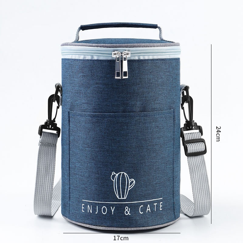 Round Insulated Lunch Box Bag Thick Aluminum Foil