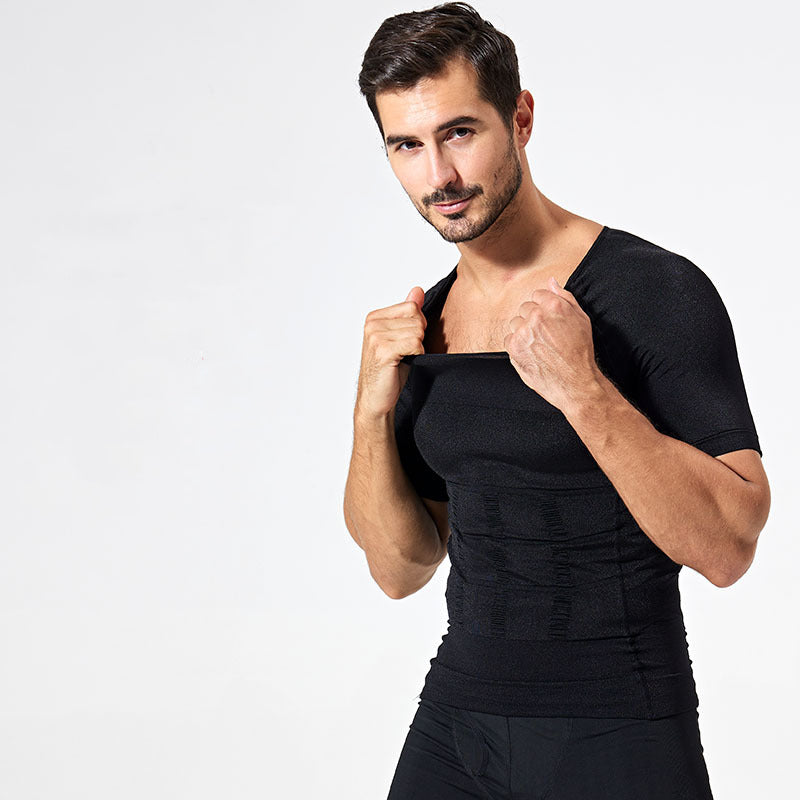 140D Men's Vest Shapewear Men Body Toning T-shirt Slimming Shaper Corrective