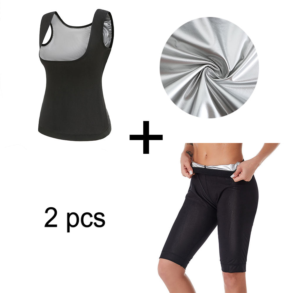 Ladies' Silver-coated Corset, Abdomen, Plastic Waist, Sauna Vest, Wicking