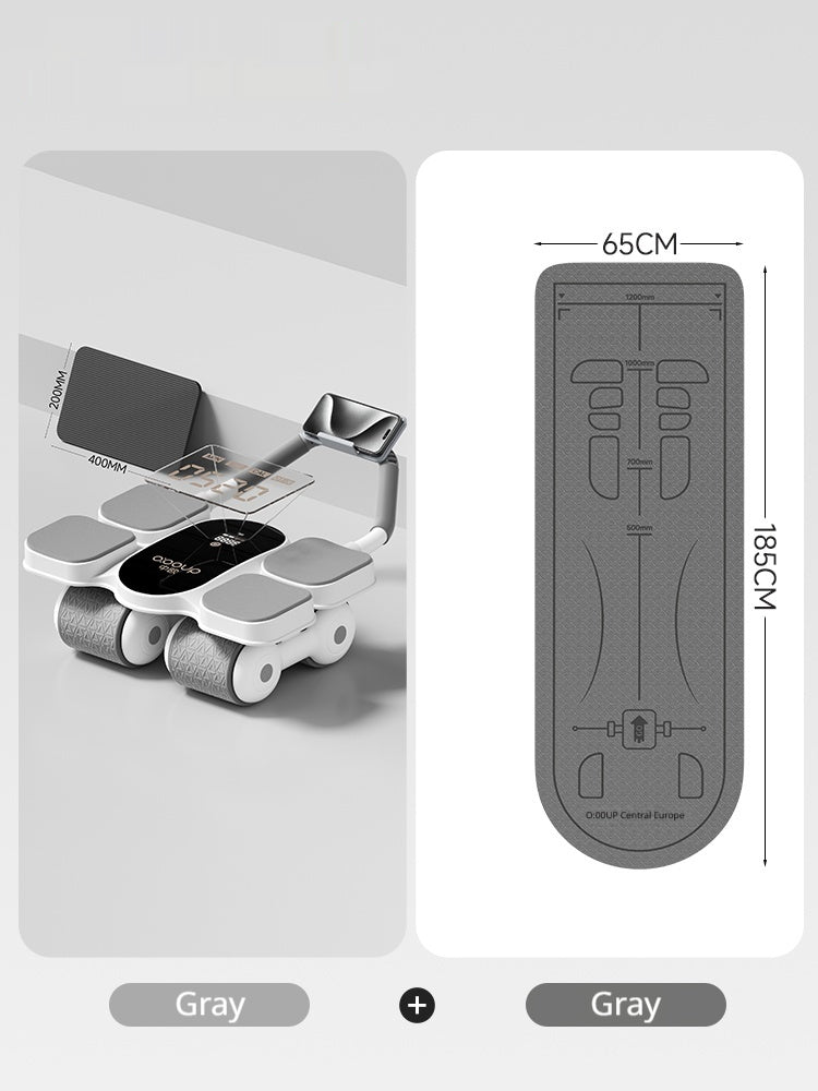 Automatic Self-resilient Rollable Ab Wheel With Belly Support For Core Training
