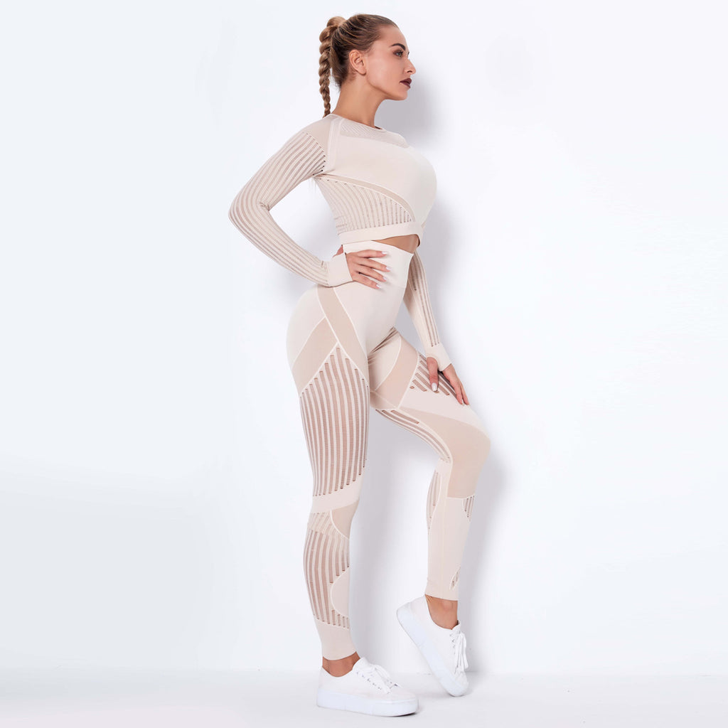 Seamless Knitted Absorbent Yoga Long-sleeved Suit Wearsuit