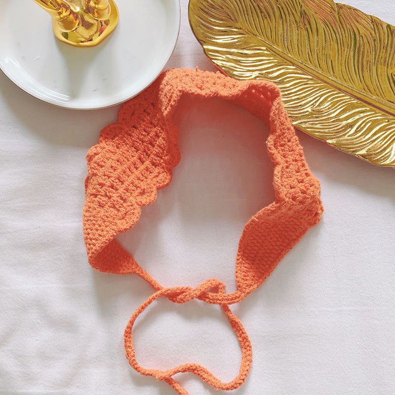 Women Woolen Yarn Handmade Hollow Headband Sports