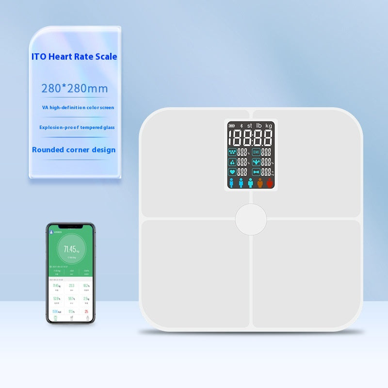 Smart VA Color Screen Heart Rate Body Electronic Scale High Precision Test