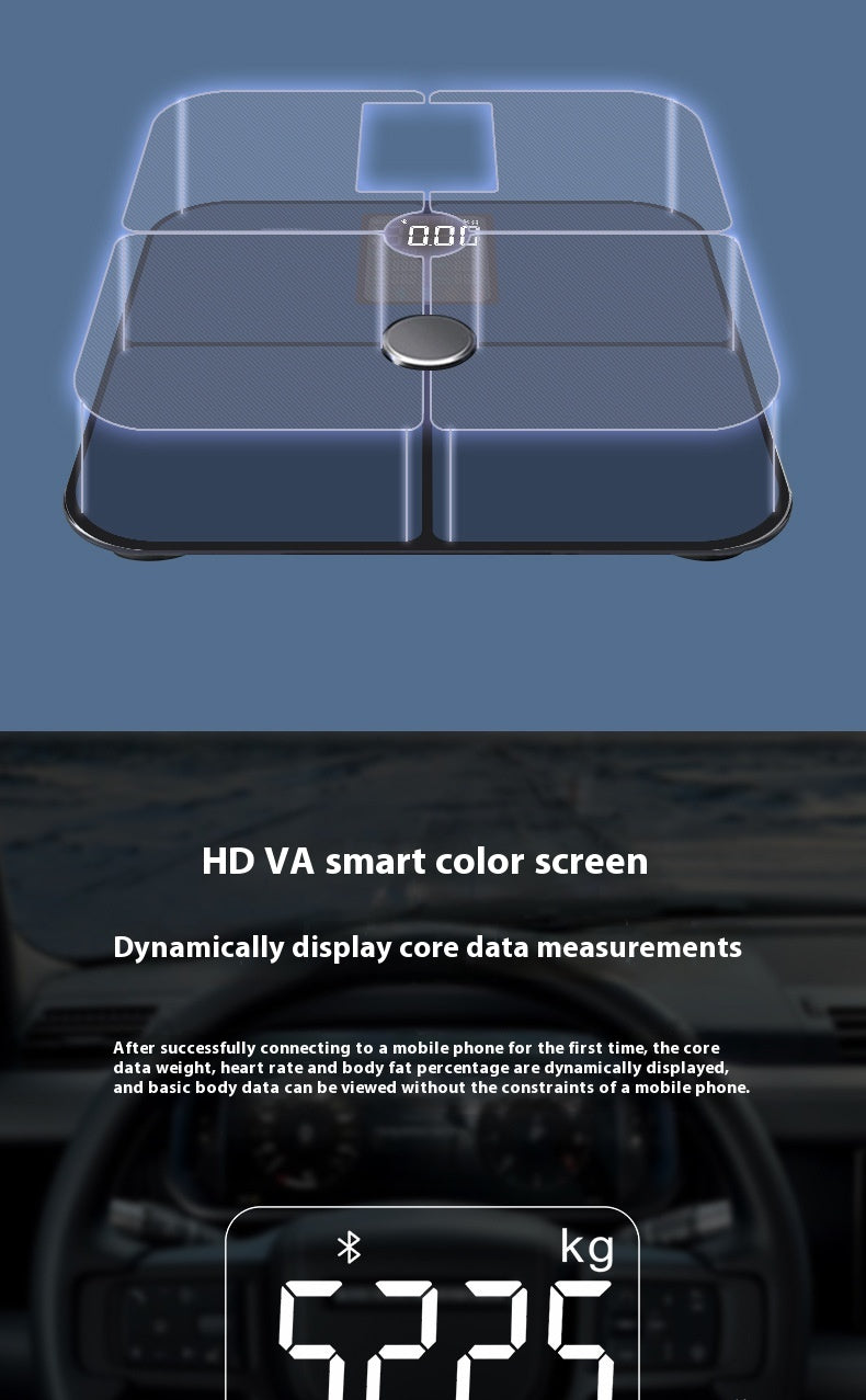 Smart VA Color Screen Heart Rate Body Electronic Scale High Precision Test