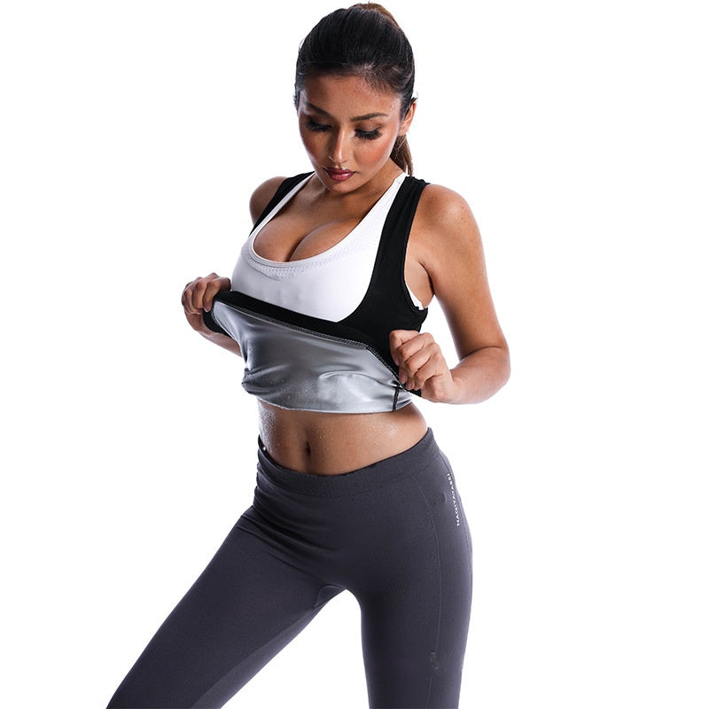European And American Women's Sports Fitness Sweat Vest Sauna Wear Abdominal