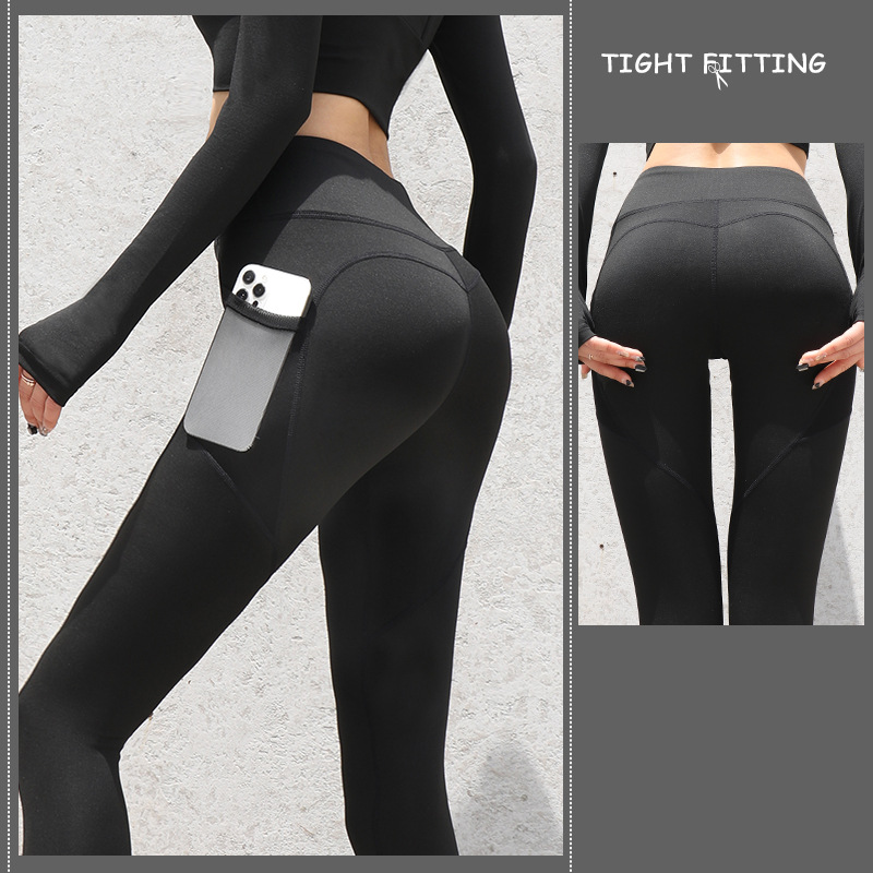 Gym Sport Seamless Leggings With Pockets Push Up High Waist Pants Women Fitness
