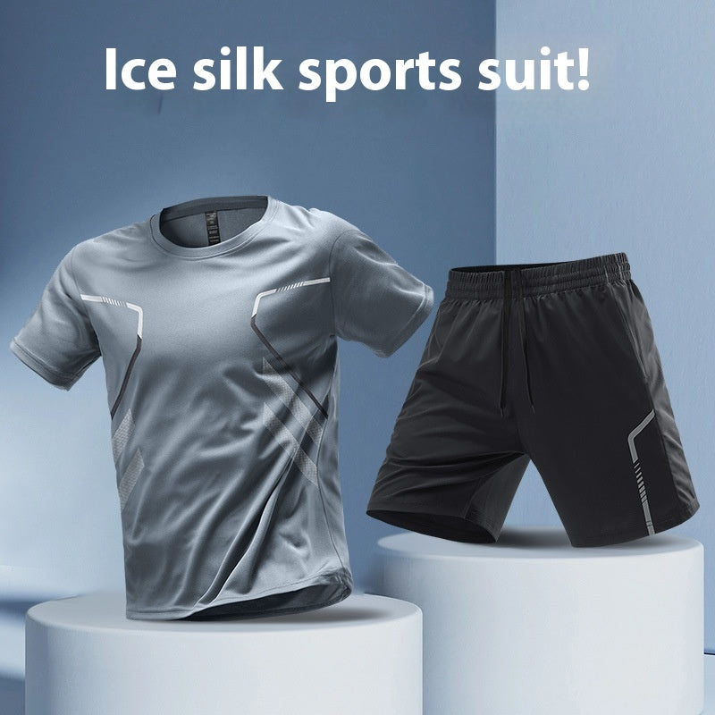 Men's T-shirts Sports Running T-shirt Color Block Men Quick-drying Breathable