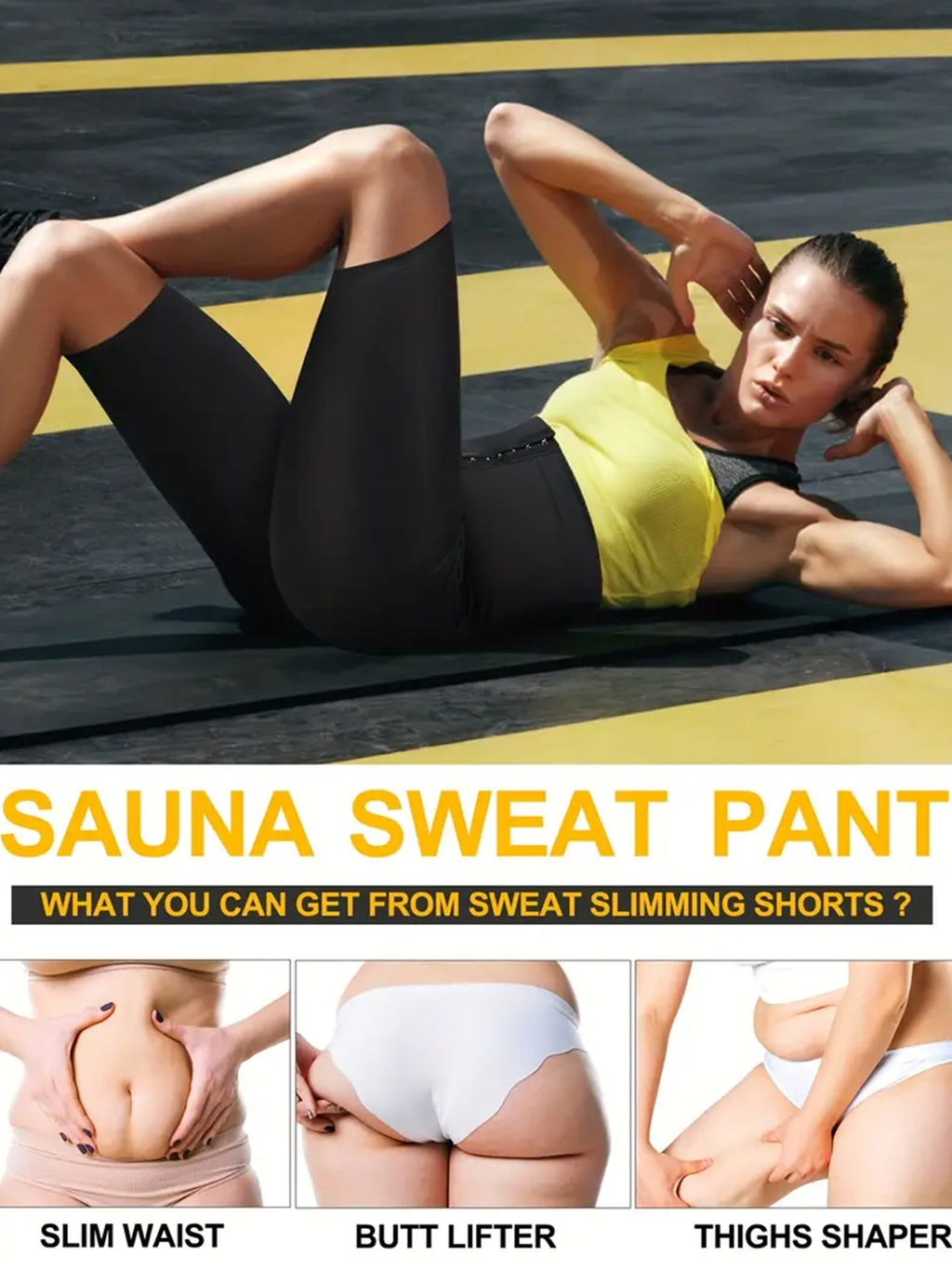 Sauna Sweat Shorts 5inch For Women High Waisted Stomach Waist Trainer Slimming