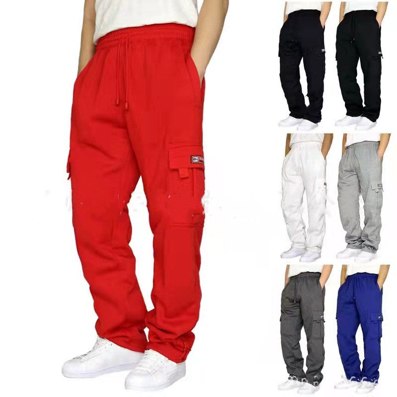 Men Pants Sweatpants Stretch Elastic Waist Jogger Sports Drawstring Trousers