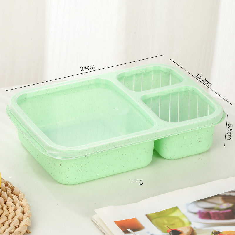 1PC Snack Containers, Divided Bento Lunch Box With Transparent Lids, Reusable