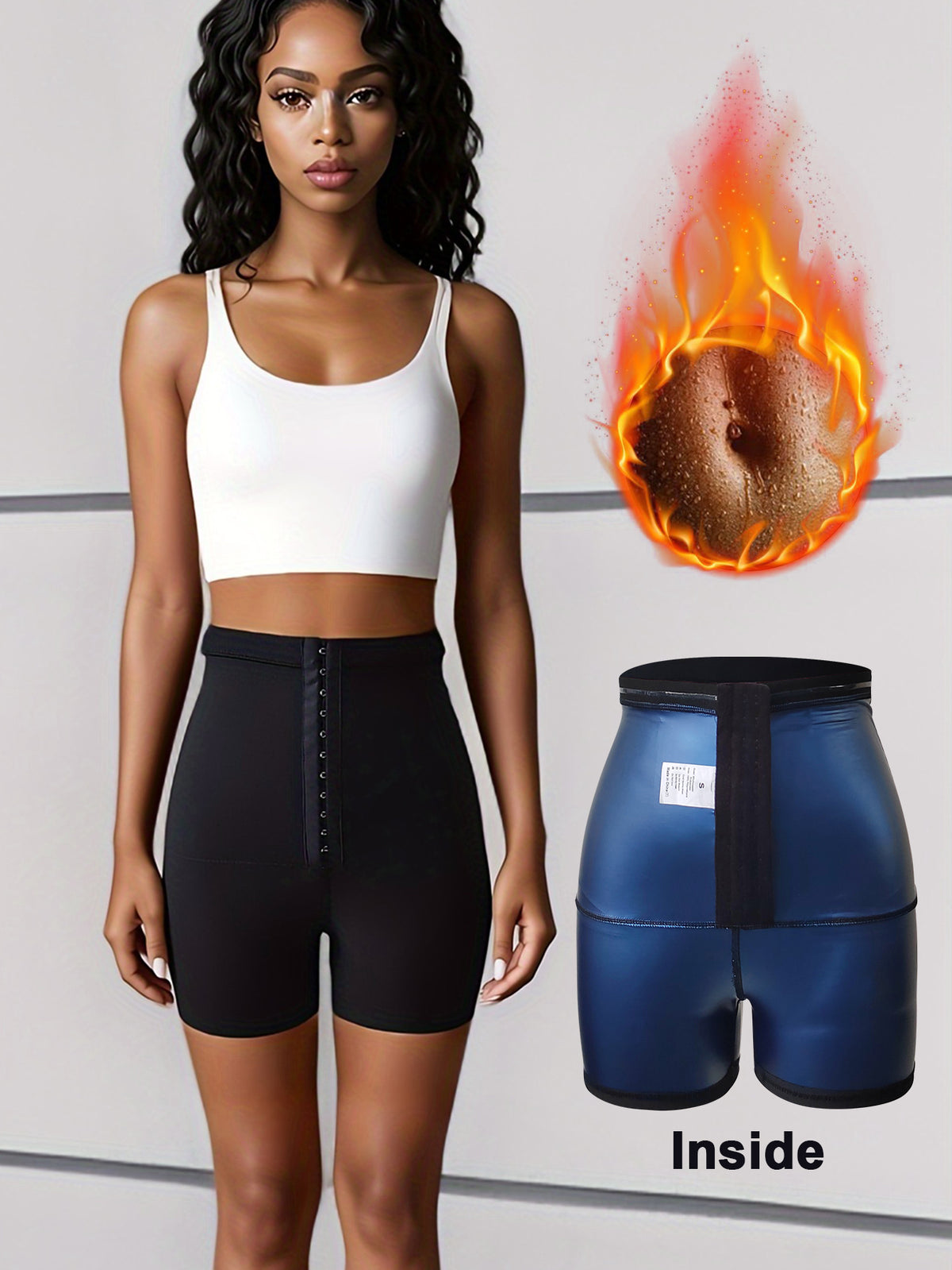 Women Sauna Shorts 3inch High Waisted Shapewear Compression Sweatsuit Exercise