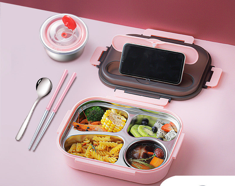 304 Stainless Steel Lunch Box, Fresh-keeping Box With Soup Cup, Insulated