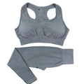 2PCS Seamless Yoga Set Women Tracksuit High Waist Leggings Workout Sportswear