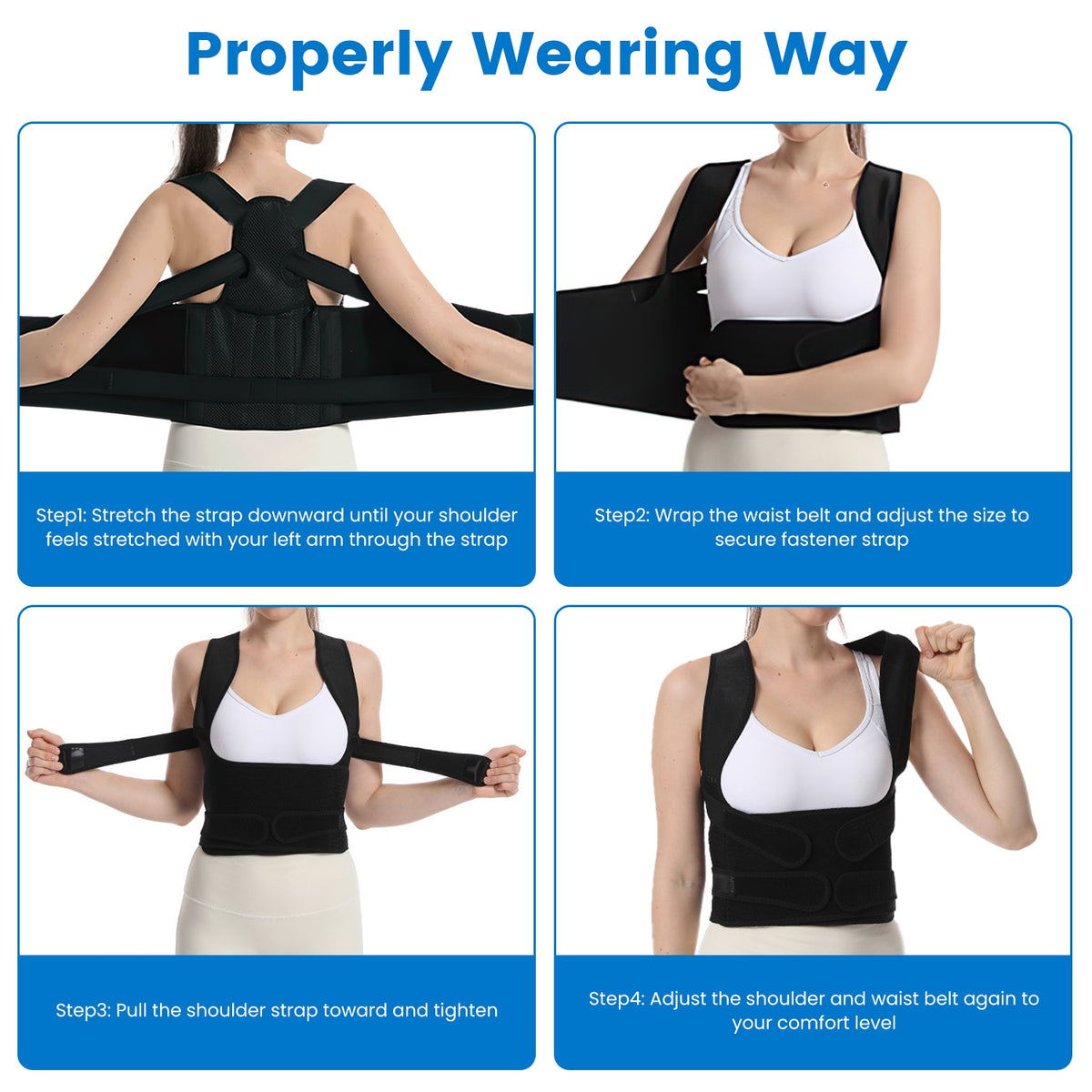 3 Size Options Posture Corrector For Women Men Adjustable Back Brace Trainer