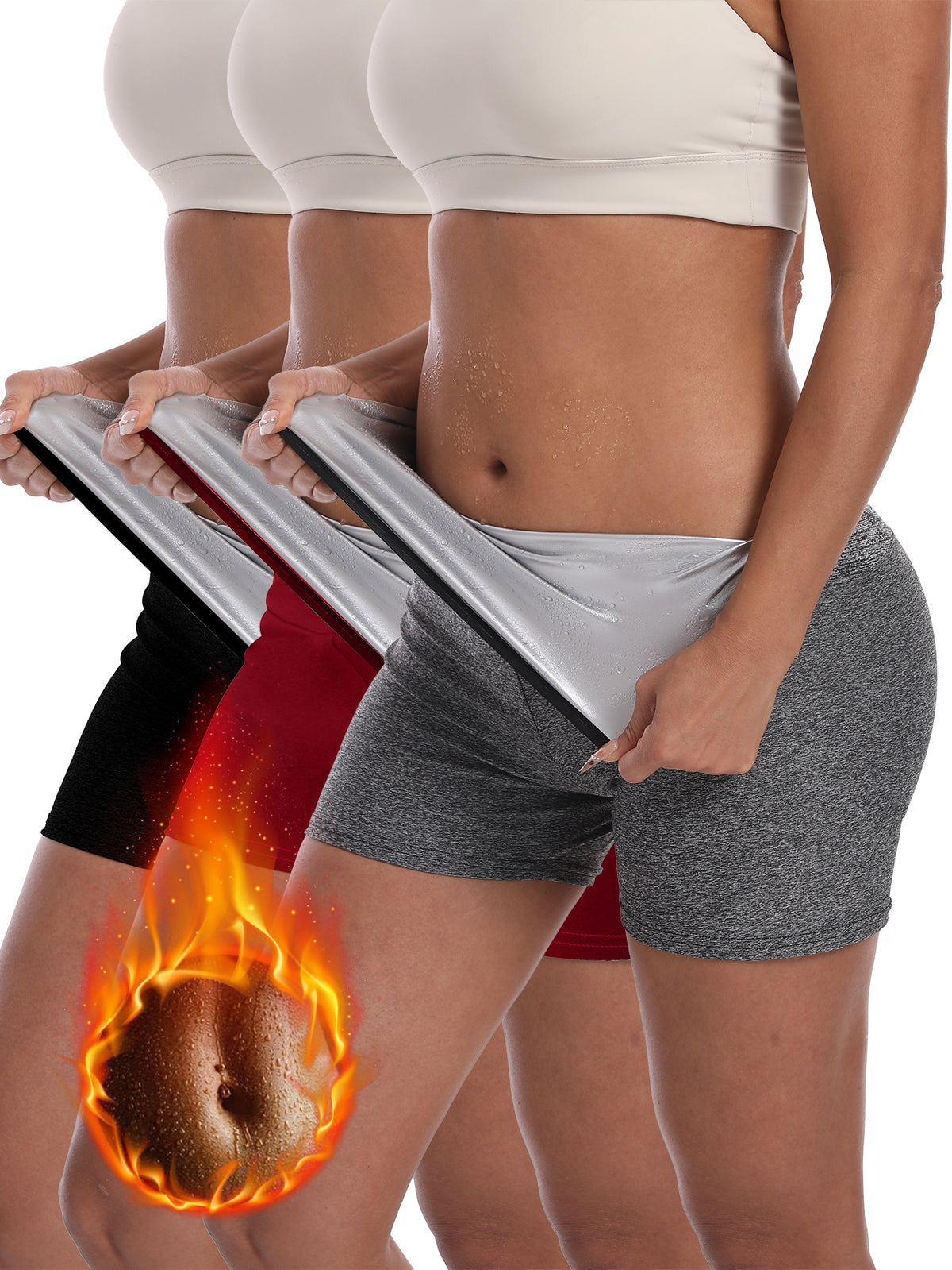 Sauna Sweat Shorts Pants Compression Workout Gym Exercise Waist Trainer Body