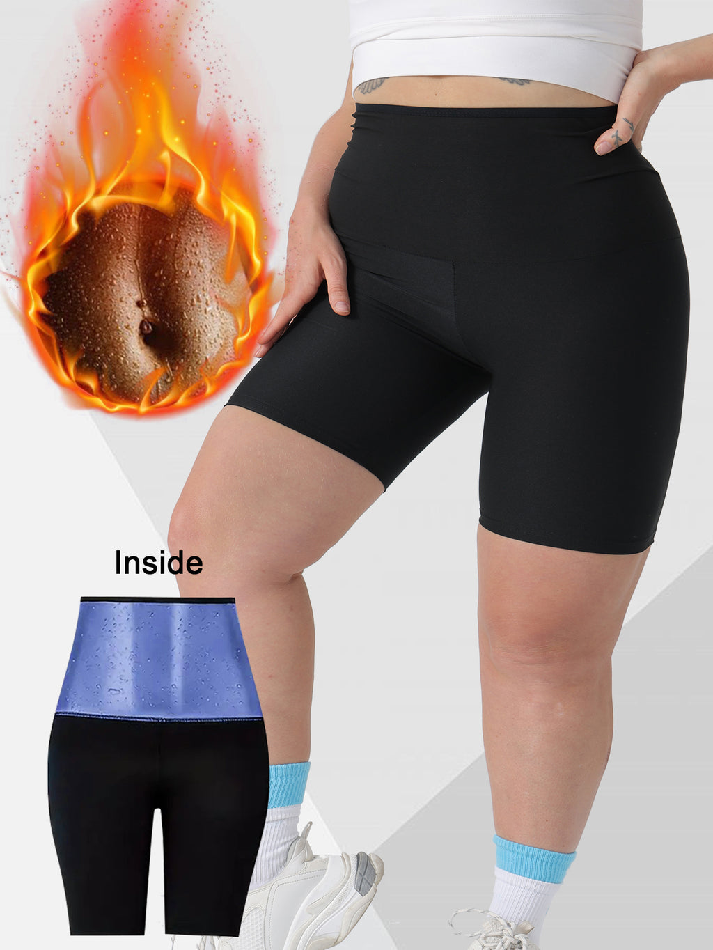 Plus Size Sauna Sweat Shorts For Women Slimming Compression Workout Thermo