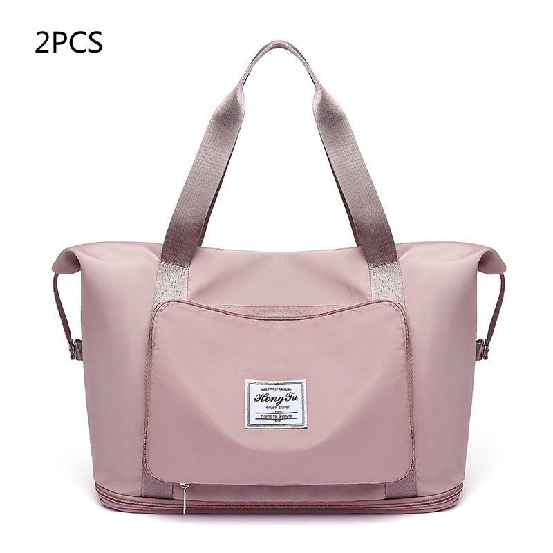 Foldable Large Capacity Women Gym Bags Shoulder Bag Training Travel Handle