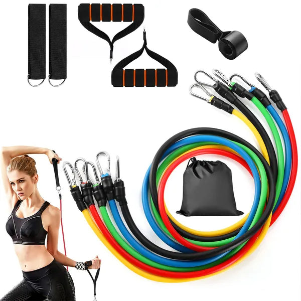 11Pcs Resistance Bands Set Fitness Workout Tubes Exercise Tube