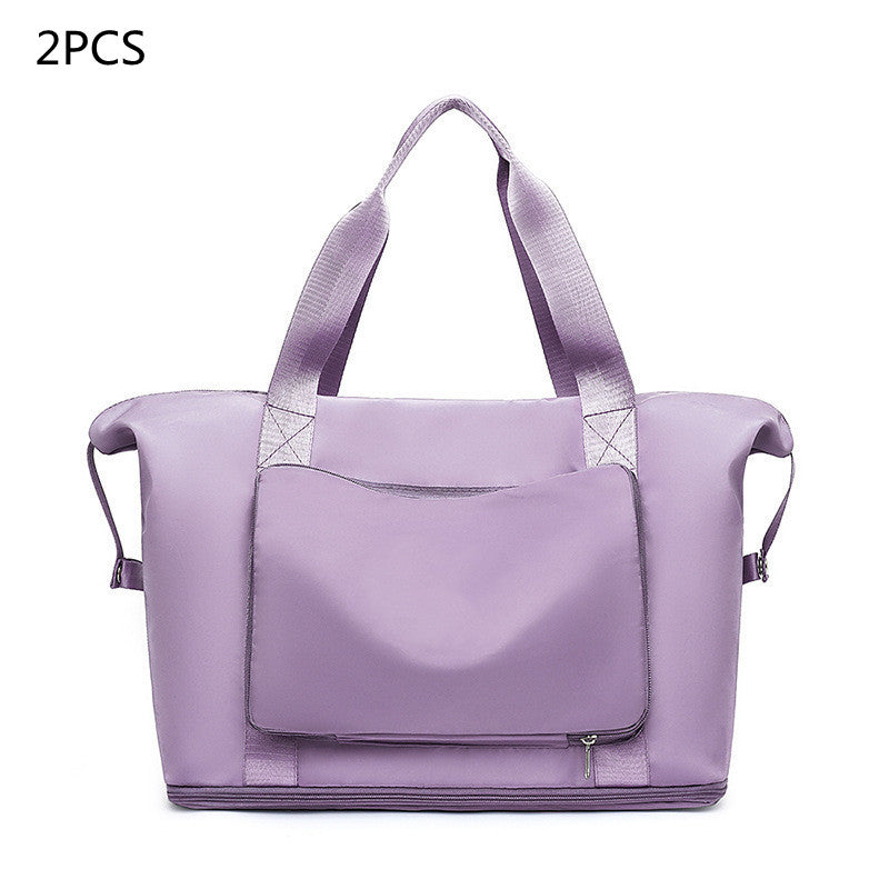 Foldable Large Capacity Women Gym Bags Shoulder Bag Training Travel Handle