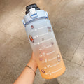 Stickers Water Bottle With Straw 2000ml Cute Portable Scale