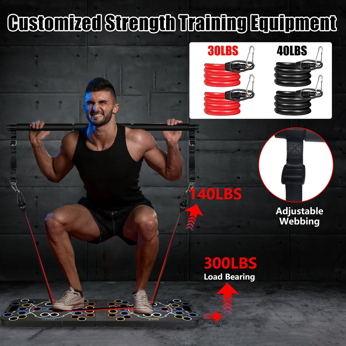 Multifunctional Push Up Board Home Strength Training Equipment With 15 Fitness