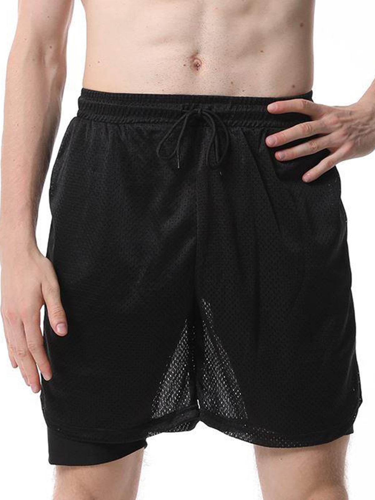 Sauna Shorts For Men 2 In 1 Sweat Suit Compression Liner Athletic Workout Pants