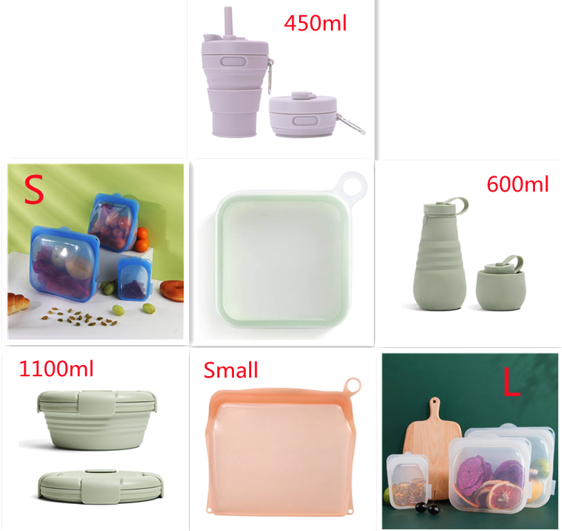 Portable Silicone Sandwich Toast Lunch Box Bento Microwave Fridge Food Storage