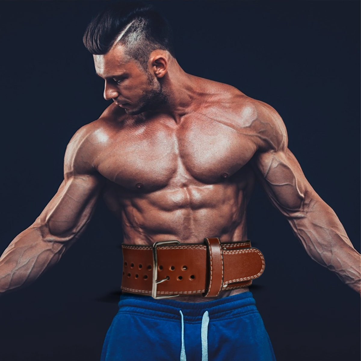 Leather Squats Weightlifting Belt Barbell Dumbbell Fitness Gym Weights Training