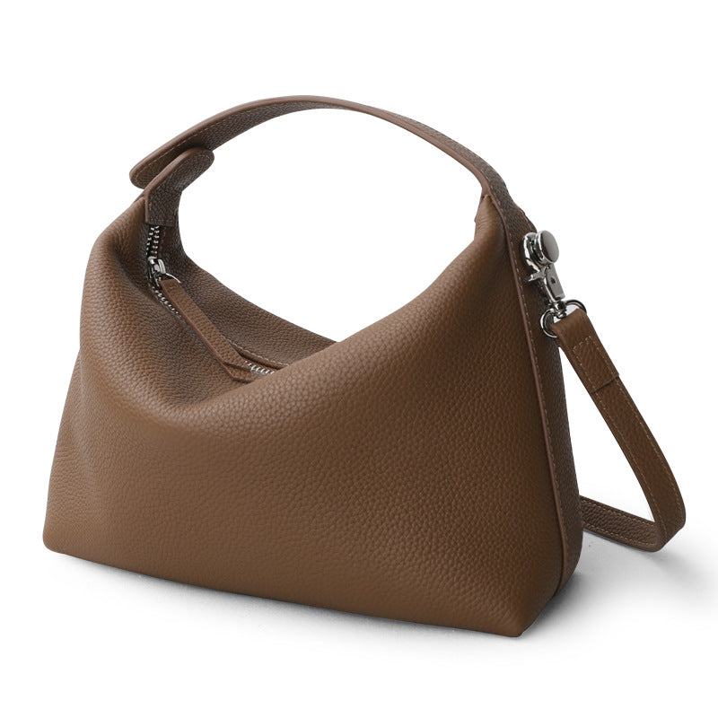 Boston Layer Cowhide One Shoulder Lunch Box Bag