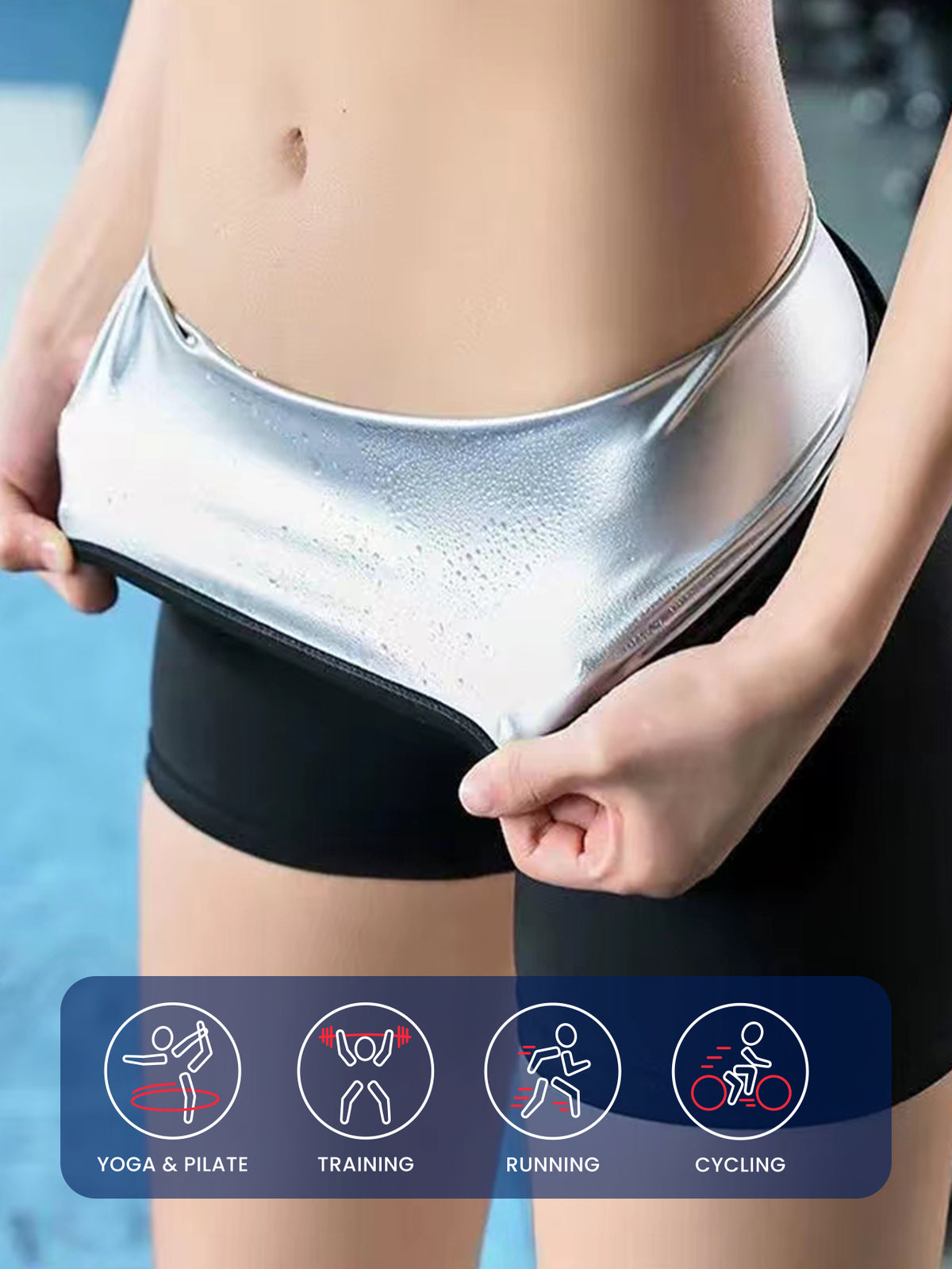 Sauna Sweat Shorts Pants Compression Workout Gym Exercise Waist Trainer Body